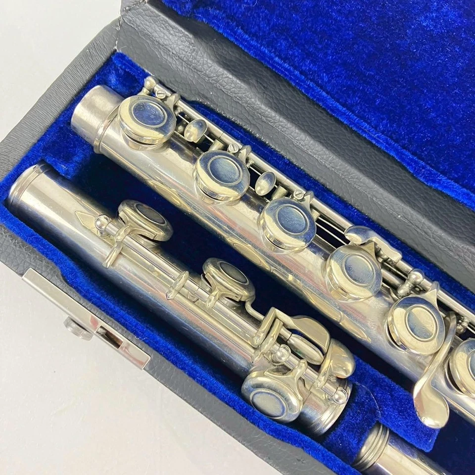 Flauta Muramatsu U7 prata esterlina rara modelo padrão antigo usado com estojo - Imagem 4 de 4