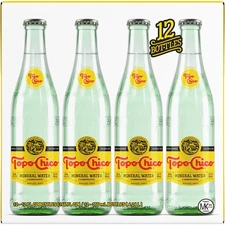 Topo Chico Sparkling Mineral Water Glass Bottles, 12 fl oz, 12 pack