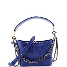 Chanel Gabrielle Hobo with Logo Handle Quilted Aged Calfskin Small