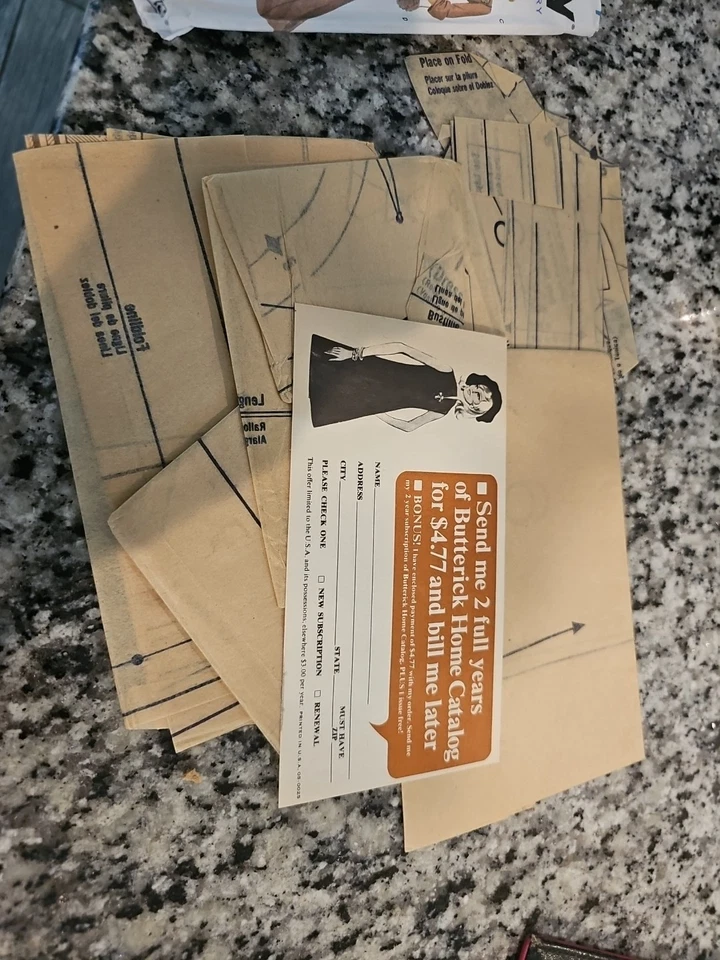 Vintage 1969 Butterick 5796 Sewing Pattern Pants Sleeveless Dress Tunic Sz 8 Cut - Image 4 of 4