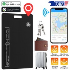 Slim Rechargeable Wallet Tracker Card - Works with iPhone Google Find My