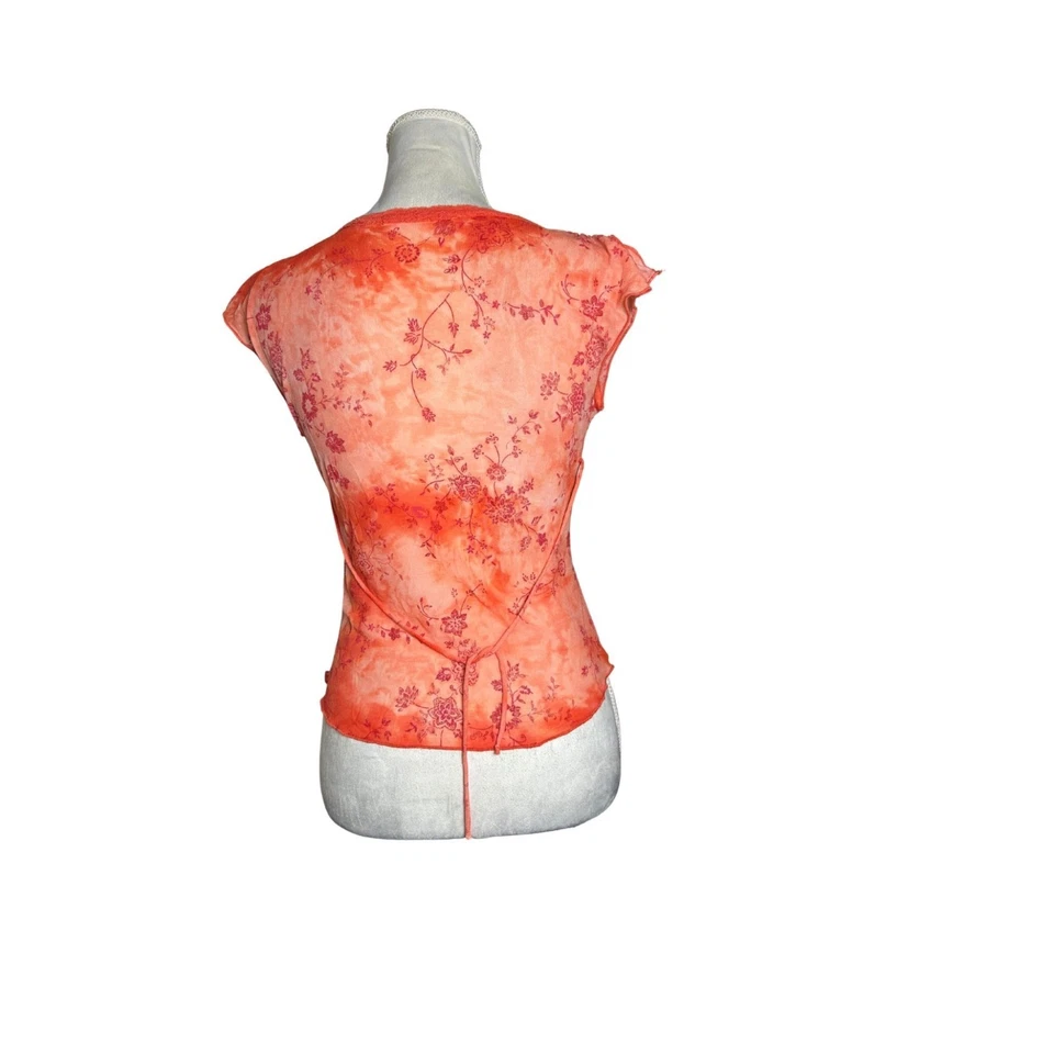 Blusa Babydoll Transparente Floral Y2K Vintage Forever 21 Romántica Cottagecore S Foto 2 de 4