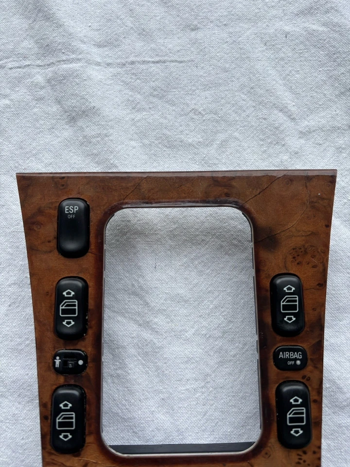 1996-2002 Mercedes Benz W210 E430 переключатель отделки ободок переключатель крышка OEM дерево - Изображение 3 из 4