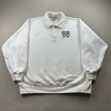 TNA Aritzia Tennis Club Sweatshirt Womens Large White Cozy Fleece Boyfriend Fit