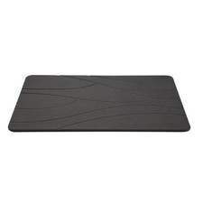 Dark Gray Stone Bath Mat   Quick Dry Diatomaceous Earth Bathroom Mat, Non-Sli...