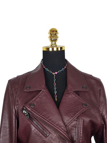 BLANKNYC Rum Raisin Moto Jacket Size M | Vegan Leather Burgundy Faux Leather - Picture 2 of 12