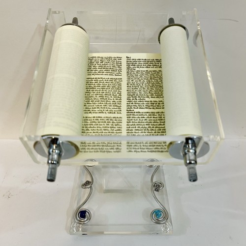 Miniature Torah Scroll With Lucite Stand Jewish JUDAICA Bar Bat Mitzvah Gift!