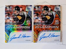 (2) 2020 Spectra JACK HAM #10/10 Neon Orange #/75 Silver Auto Champion🔥Steelers