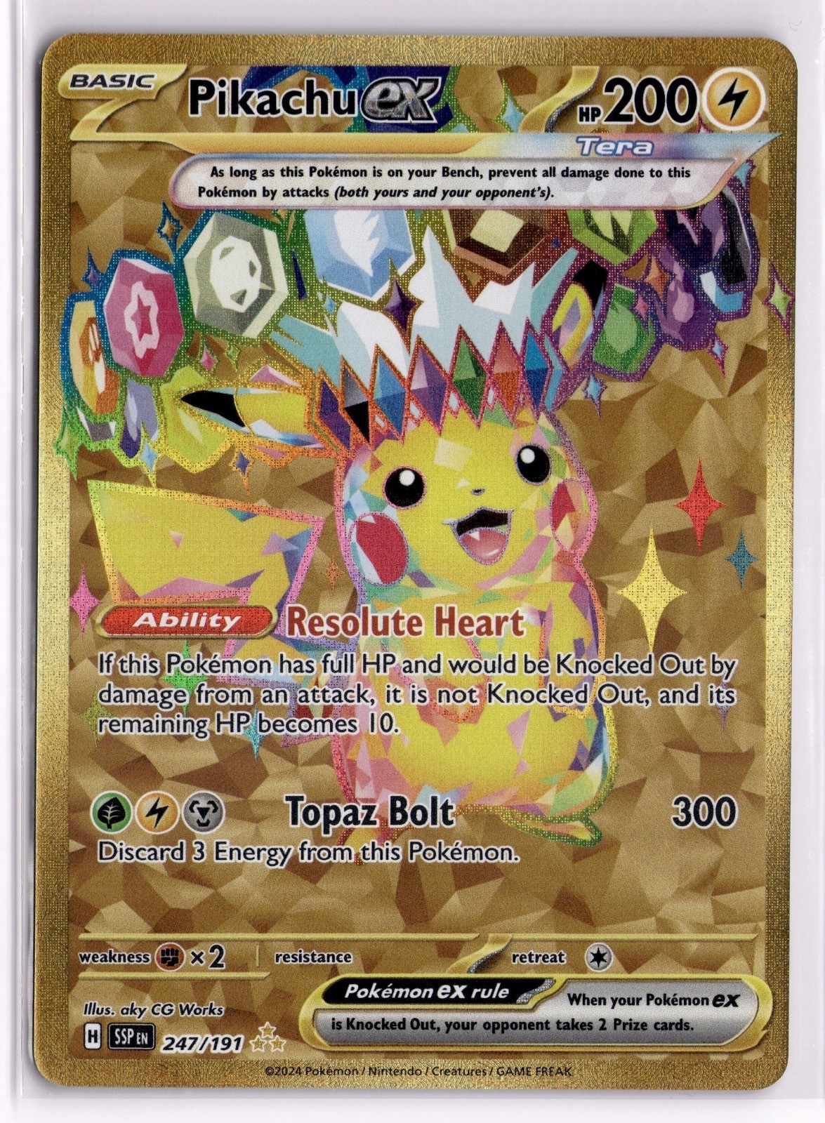 Pikachu ex 247/191 Hyper Rare Surging Sparks Pokemon Holo Near Mint