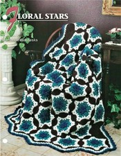 Floral Stars Annie's Attic Crochet Afghan Pattern Leaflet