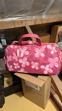 Vintage Y2K Style Pink Floral Wheeled Duffle Bag &ndash; Retro Flower Power Rolling