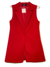 Sz Small US 4 ❤️ Fay Harry Women’s Vest Red Corpcore Office Chic