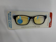 ICU Eyewear Screen Vision Blue Light Filtering Reading Glasses Unisex Black 1.25