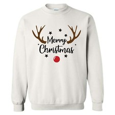 Merry Christmas Reindeer Crewneck Sweatshirt Unisex XMAS Small to 5XL 2024 Joy