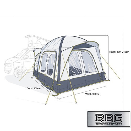 Malvern Air Driveaway Awning 300cm for Campervan Polyester Water Resistant UK - Picture 3 of 17