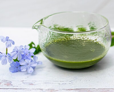 Textured Glass Matcha Bowl with Spout - Spouted Matcha Bowl 400 ml