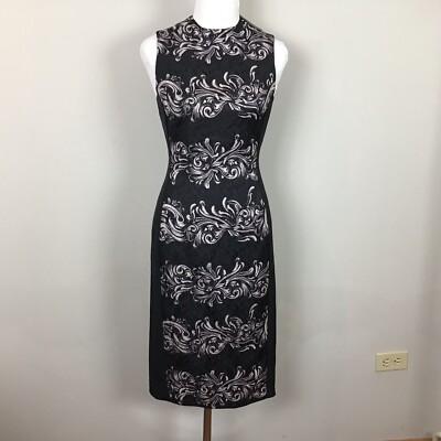 H&M Divided Black And White Sheath Stretchy Clubwear Zipper Dress Size 8 Whimsy
