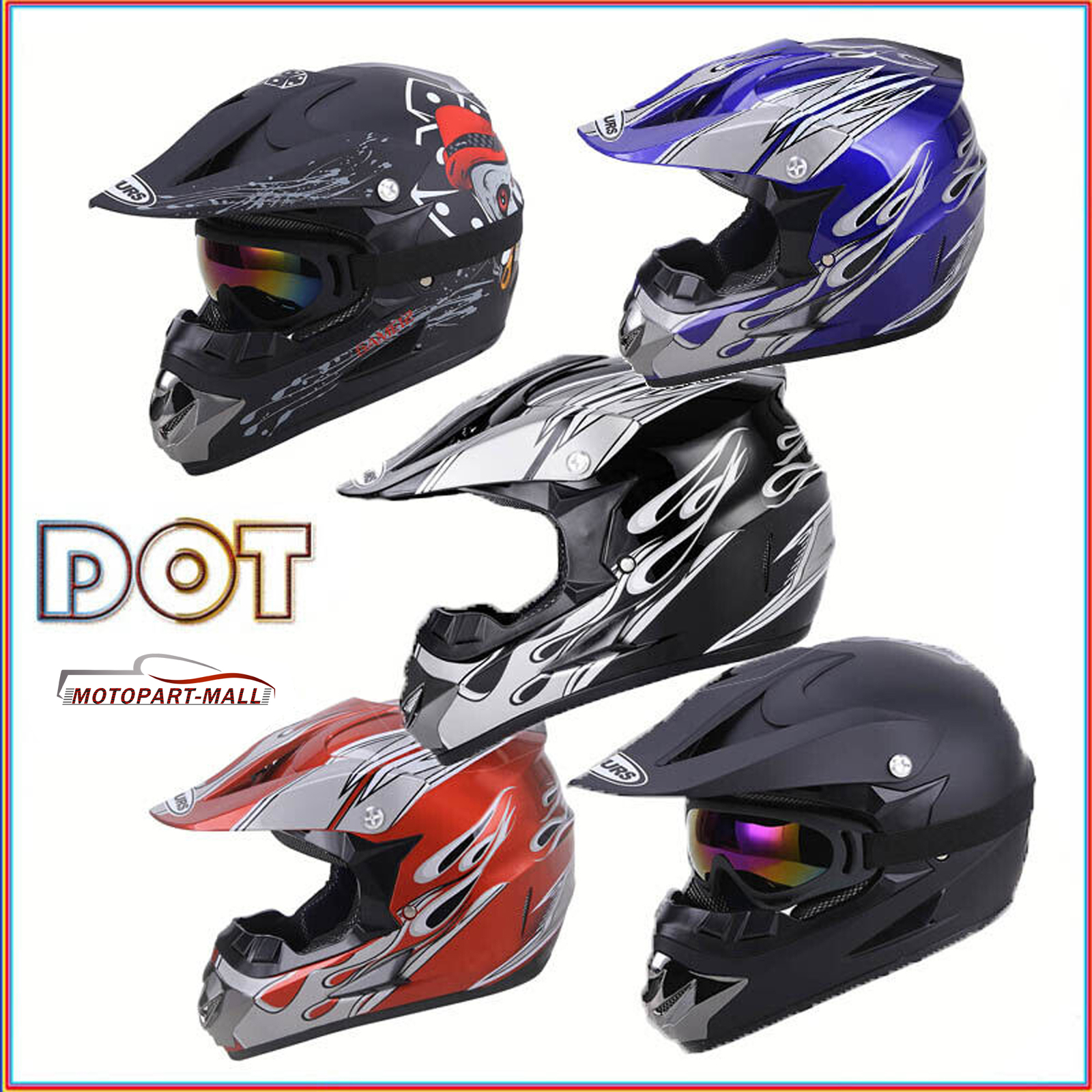 Gloves Youth Dirt Bike Helmets Purple Youth Combo Helmet Gloves