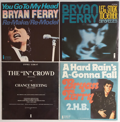 BRYAN FERRY · 7''-Vinyl · 4 Singles mit Songs der ersten Roxy-Music-Platte