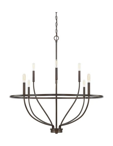 HomePlace Lighting 428581BZ Greyson Urban/Industrial Vine-Style Round Chandel... - Picture 1 of 4
