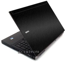 BLACK BRUSHED TEXTURED Vinyl Lid Skin fit Dell Precision M6400 M6500 Laptop
