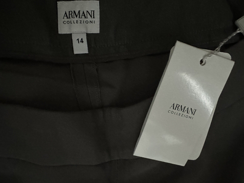 Giorgio Armani Collezioni Womens Solid Gray Dress Work Designer Pants Sz 14 NEW - Picture 8 of 8