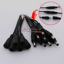 15cm 5.5x2.1mm DC connectors with locking buckle Female Male Plug Black Color II