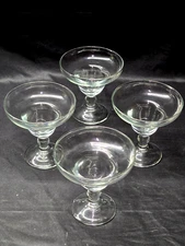 Vintage 4.5" Margarita / Cocktail Glass Unknown Maker, Likely Libbey  - Set Of 4
