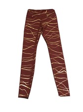 Nike Leggings Women Size XS Icon Clash Fast Tight Fit Running Brown Gold