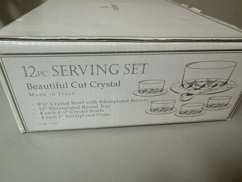 Godinger Juego de Servir 12 Piezas Cristal Corte NUEVO Hecho en Italia Foto 4 de 4