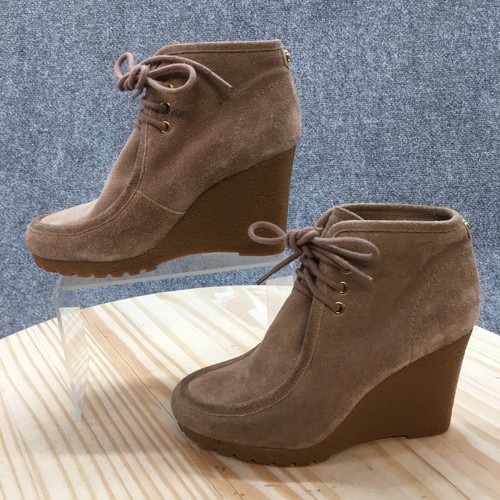 Michael Michael Kors Boots Womens 5.5 Ankle Chukka Brown Suede Leather Lace Up - Picture 2 of 15