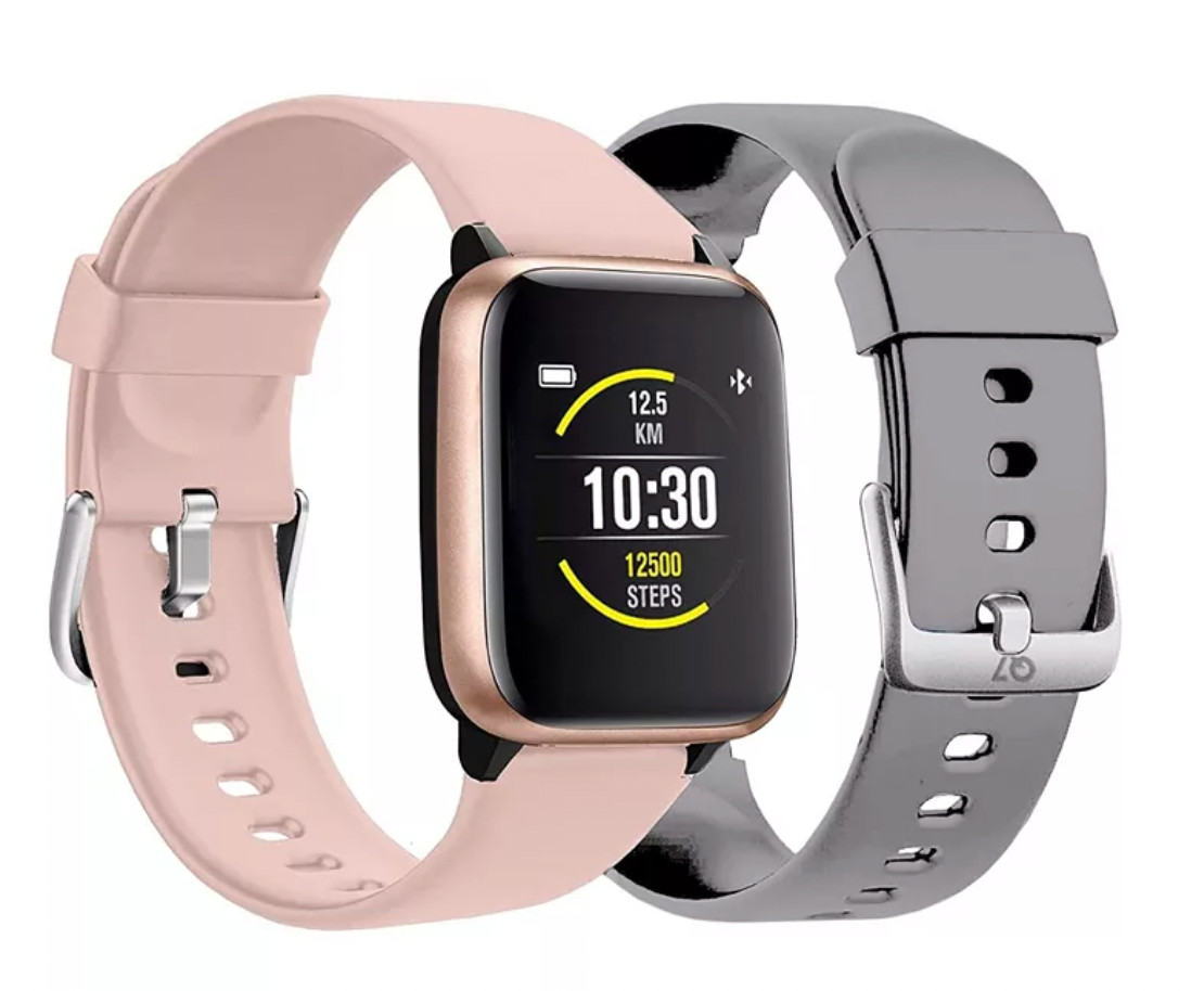 iTOUCH Q7 FITNESS TRACKER / SMARTWATCH W/ PINK BLUSH AND GRA