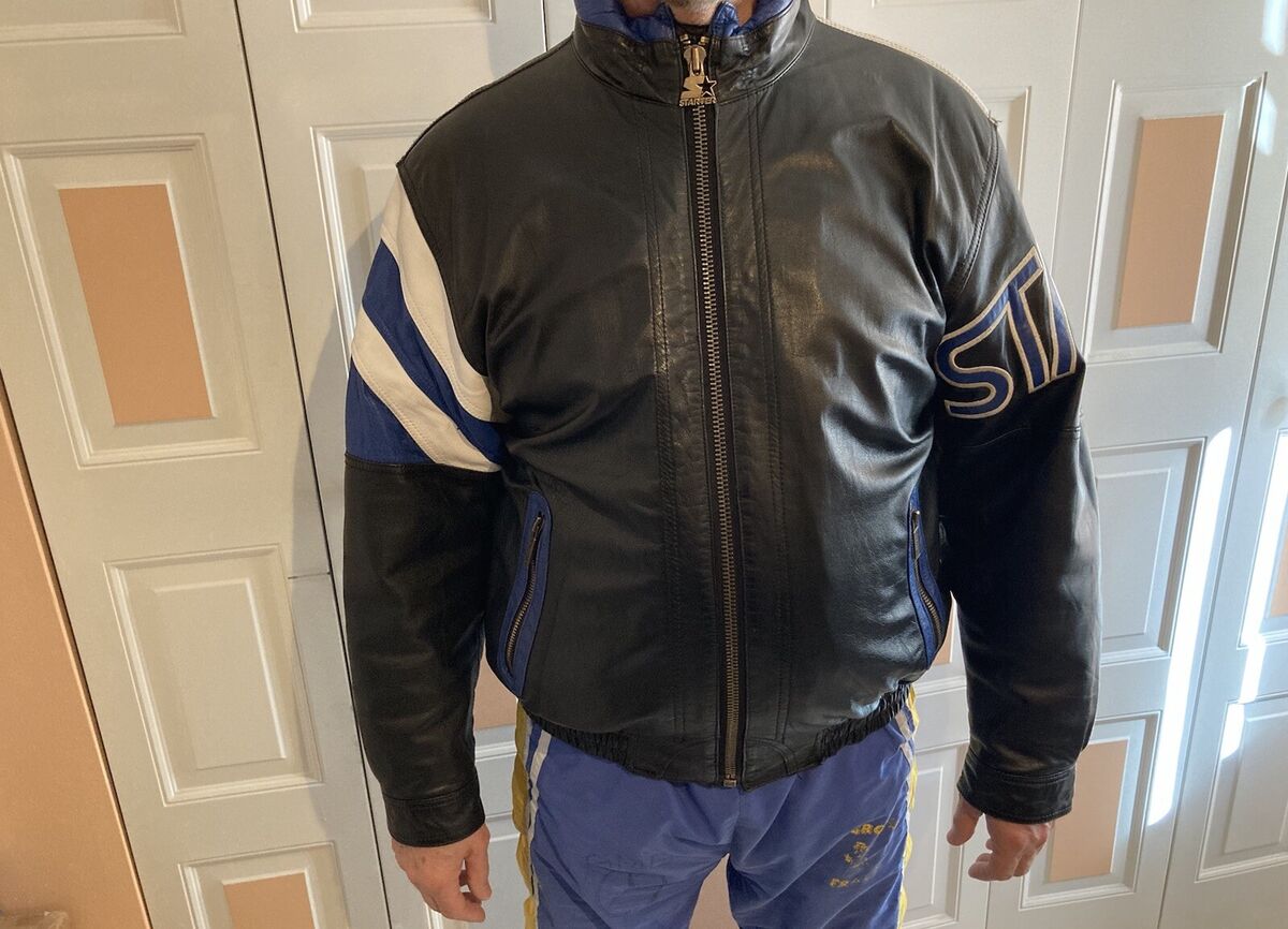 Vintage Leather Colorblock 90's Starter Jacket, Size XL | eBay Vintage Leather Colorblock 90's Starter Jacket, Size XL | eBay