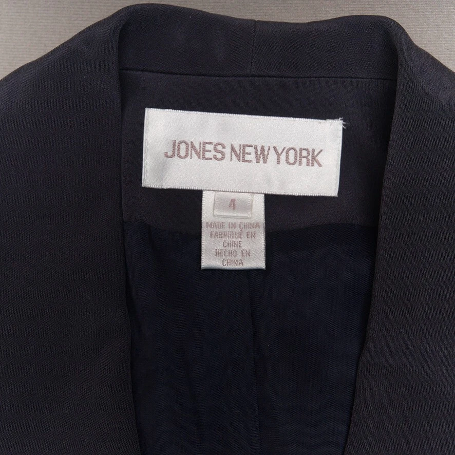 Jones New York Blazer Women’s 4 Gray Silk 1-Button Jacket - Image 2 of 4