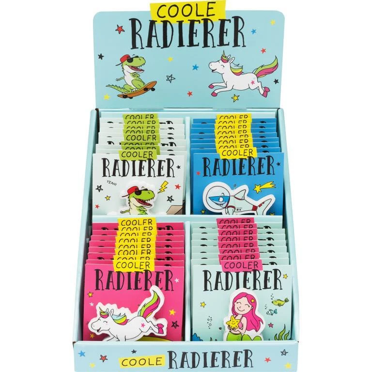 SHEEPWORLD Coole Radierer Radiergummi Schule Schulanfang Dino Hai Meerjungfrau Einhorn