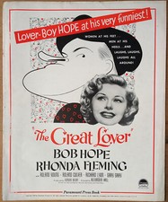 THE GREAT LOVER, Bob Hope, Rhonda Fleming, 1949, Pressbook 509