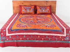 Hand Batik bedspread 100 Cotton King Size 108 x 85 inch with Pillow Covers 2