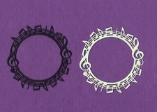 MUSIC CIRCLE notes band die cuts scrapbook cards W