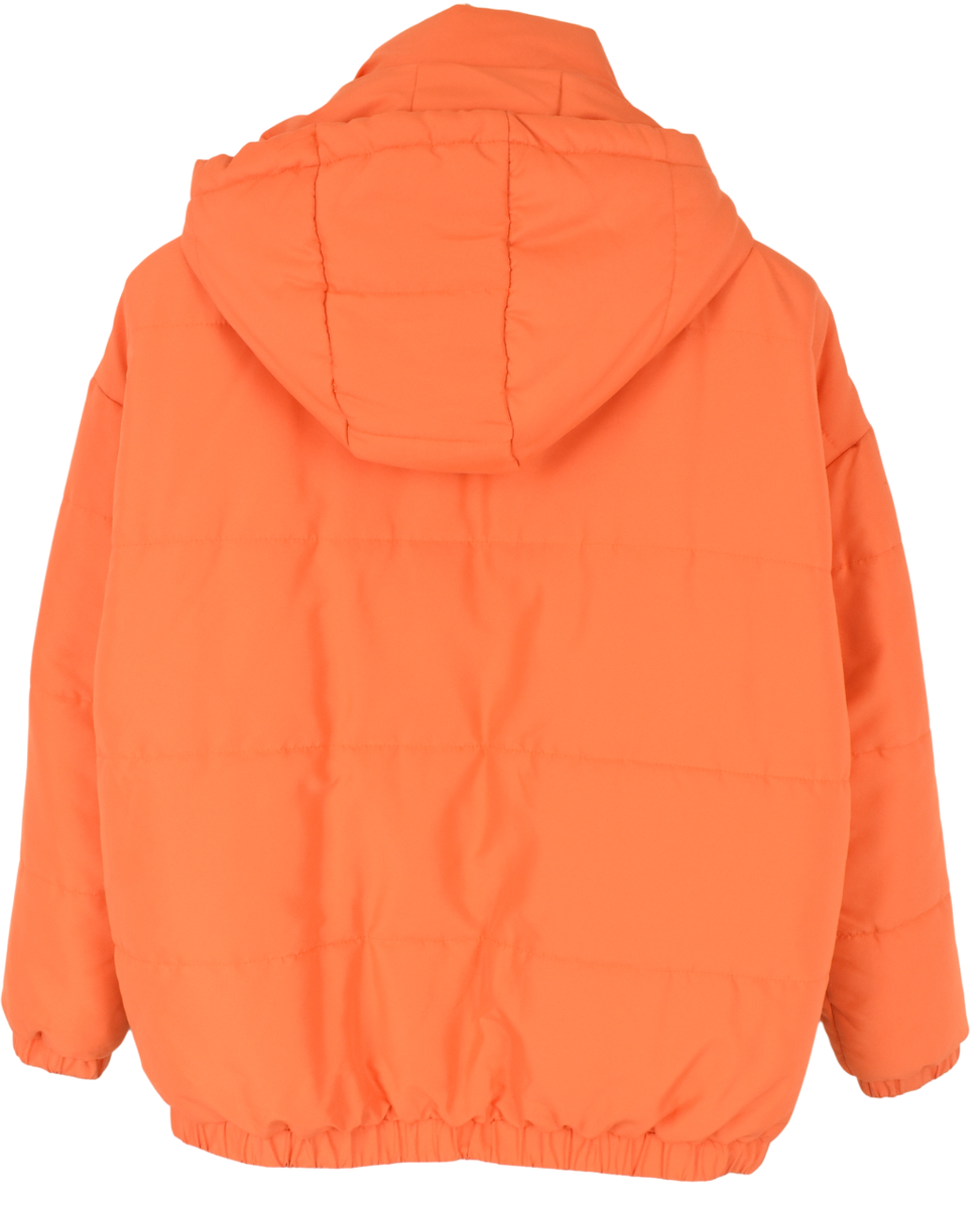 ELLESSE Jacket Women's LARGE Full Zip Padded Quilted Hooded Orange