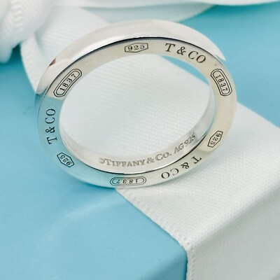 Size 9.5 Tiffany & Co 1837 Ring Concave in Sterling Silver | eBay