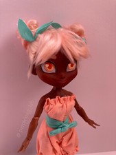 OOAK doll Hairdorable Cave Club hybrid custom repaint Peach themed