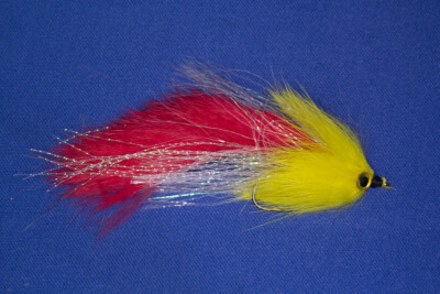 Fliegentom 1733 - Raubfischzonker Rot/Gelb - Hechtstreamer