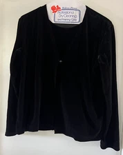 Notations Womens Black Velvet 2-Fer Blouse Top Long Sleeves Size S