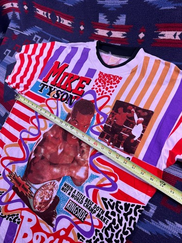 Vtg Iron Mike Tyson boxing 90s Rap Tee Single Stitch Shirt AOP All Over Print L - Picture 10 of 14