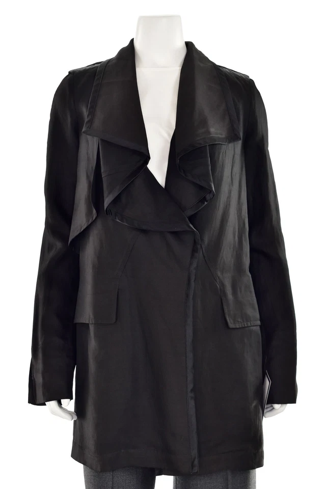 Givenchy Long Black Open Front Duster Jacket sz S - Made in Italy - Image 2 of 4