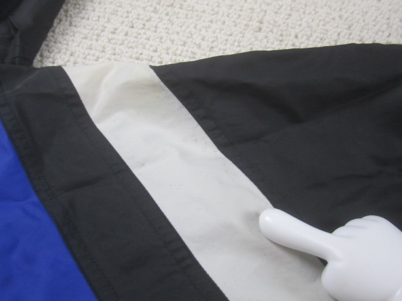 VTG Adidas Windbreaker Jacket Adult XL Black Blue Button Up Retro Polyester Mens thumbnail 7