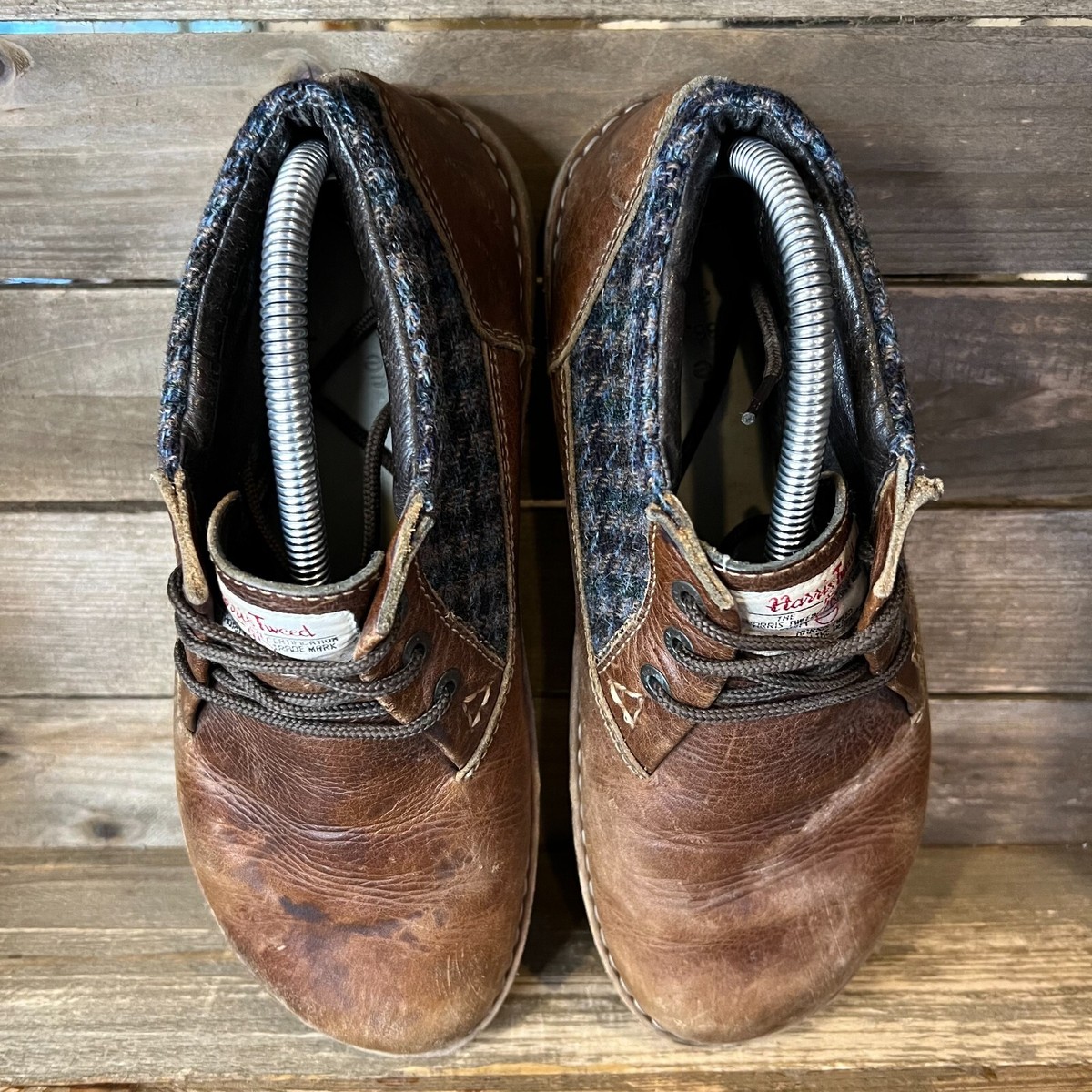 BIRKENSTOCK メンフィス 39（25センチ）　ブラウン　レディース Womens Birkenstock Memphis Harris Tweed Brown Leather Ankle Boots
