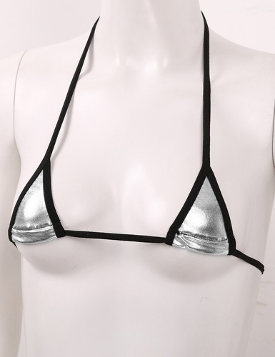 Damen Micro Bikini Set Glänzend BH Oberteil Mini G-String Badeanzug Tanga Dessous - Bild 80 von 131