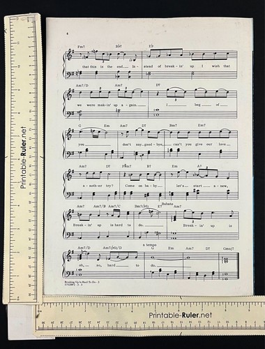 1970 Breaking Up Is Hard To Do Bradley Easy Piano Vocal Sedaka spartiti vintage - Foto 3 di 3