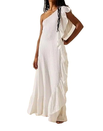 emiliano strapless maxi dress white Cerisa Linen Maxi Dress